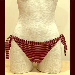 Calvin Klein multicolor striped side-tie bikini bottom. Size L. NWT.